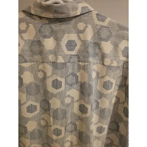 Tommy Bahama sz XXL silk Hawaiian print button down Blue Cream shirt MT86 - Picture 3 of 8